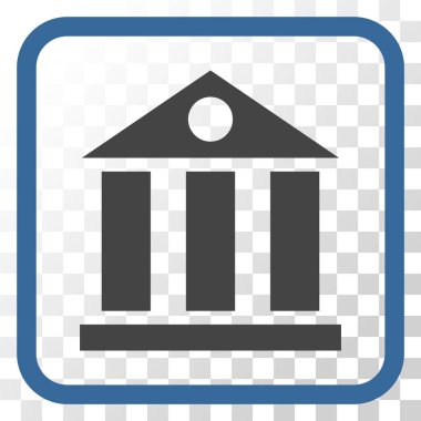 Banka Binası vektör simgesi bir çerçeve içinde