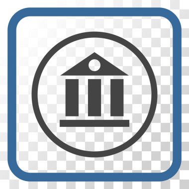 Banka Binası vektör simgesi bir çerçeve içinde