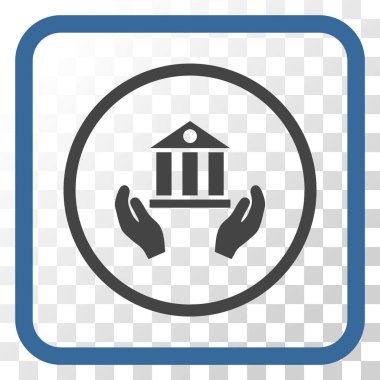 Banka hizmet vektör simgesi bir çerçeve içinde