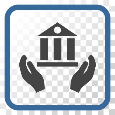 Banka hizmet vektör simgesi bir çerçeve içinde