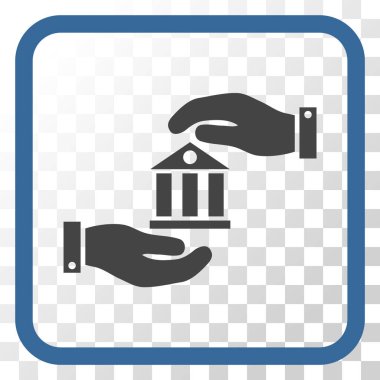 Banka hizmet vektör simgesi bir çerçeve içinde