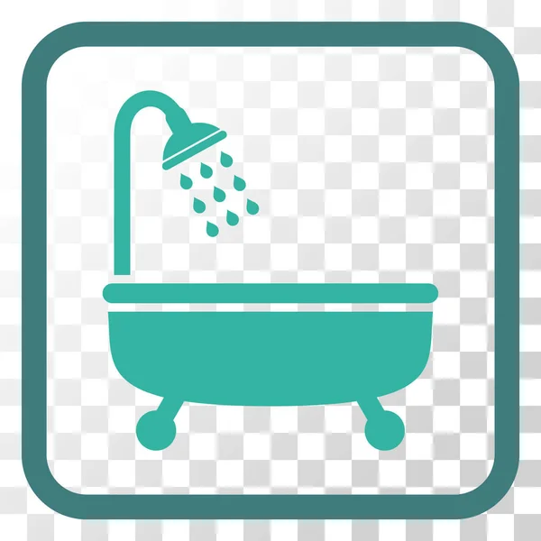 Shower Bath Vector Icon In a Frame — Stock Vector