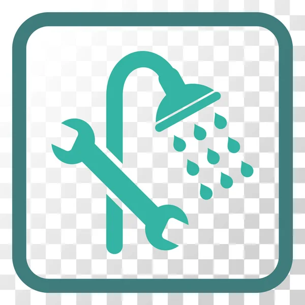 Vector de fontanería de ducha icono en un marco — Vector de stock