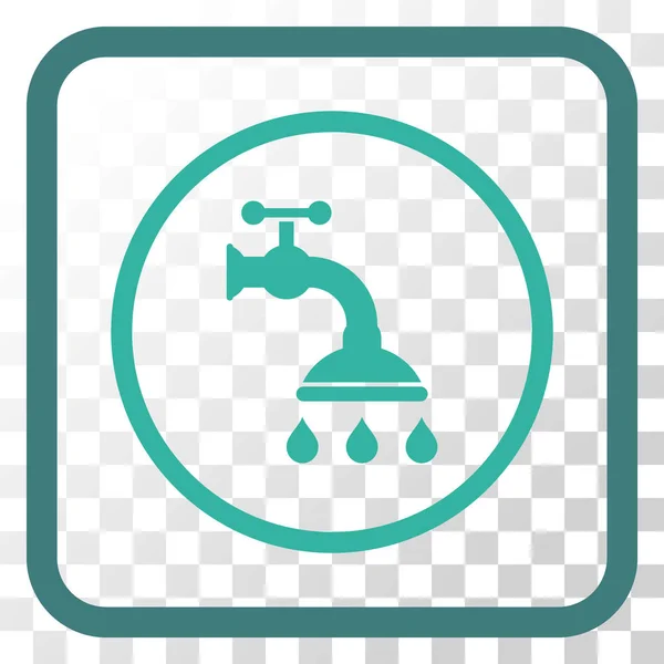 Shower Tap Vector Icon In a Frame — Stock Vector