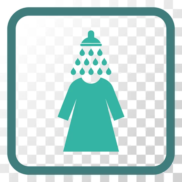 Lavar ducha vestido femenino Vector icono en un marco — Archivo Imágenes Vectoriales