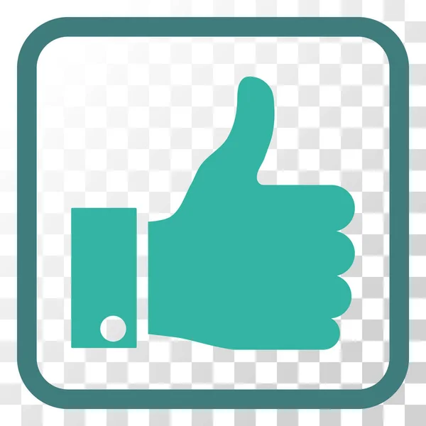 Thumb Up vetor ícone em uma moldura — Vetor de Stock