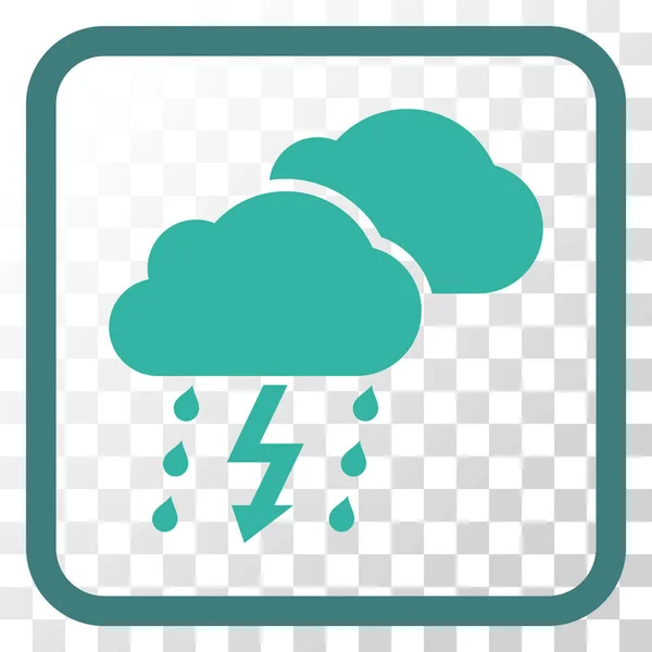 Thunderstorm Clouds Vector Icono en un marco — Archivo Imágenes Vectoriales