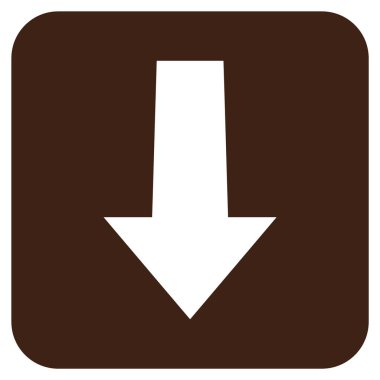 Düz aşağı ok vektör simgesi kare