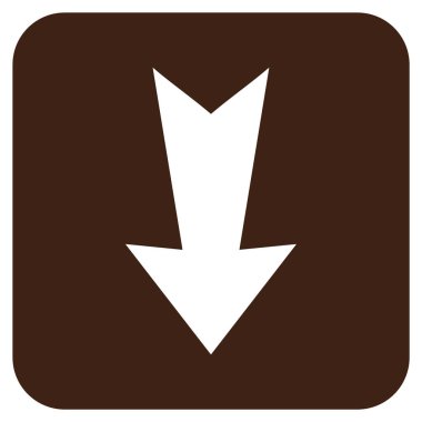 Düz aşağı ok vektör simgesi kare