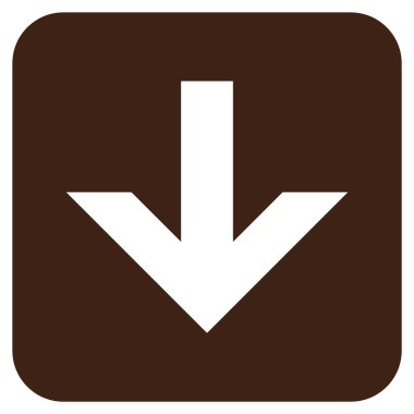 Düz aşağı ok vektör simgesi kare