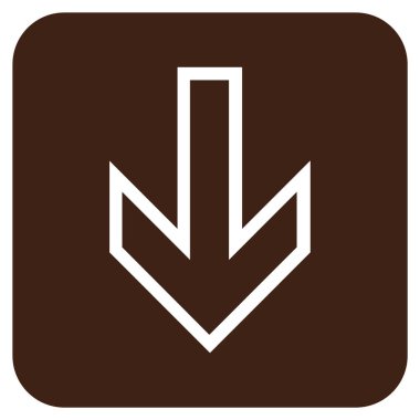 Düz aşağı ok vektör simgesi kare