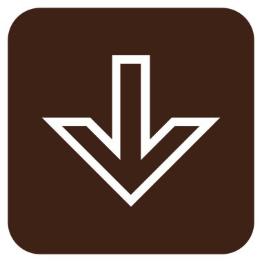 Düz aşağı ok vektör simgesi kare