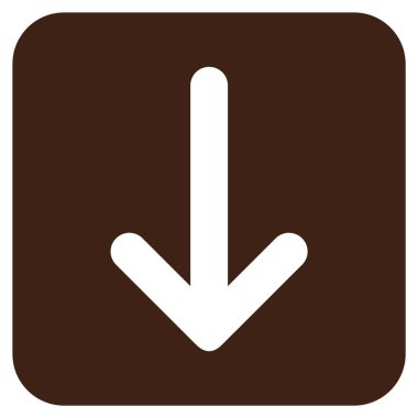 Düz aşağı ok vektör simgesi kare