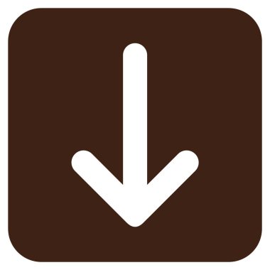 Düz aşağı ok vektör simgesi kare