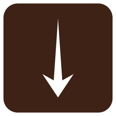 Düz aşağı ok vektör simgesi kare