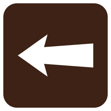 Düz sol ok vektör simgesi kare