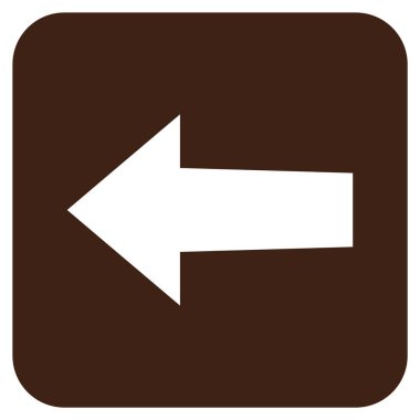 Düz sol ok vektör simgesi kare