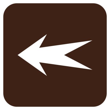 Düz sol ok vektör simgesi kare