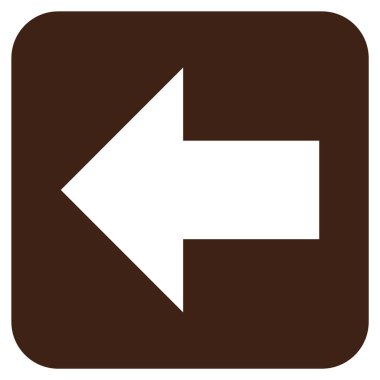 Düz sol ok vektör simgesi kare