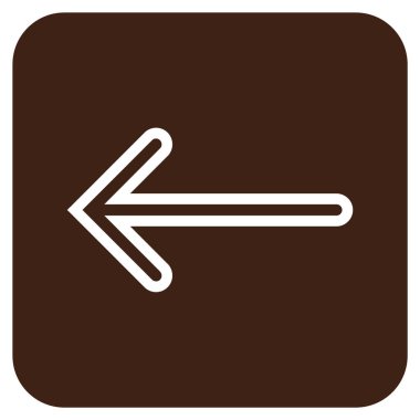 Düz sol ok vektör simgesi kare