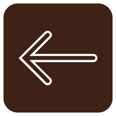 Düz sol ok vektör simgesi kare