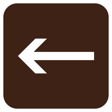 Düz sol ok vektör simgesi kare