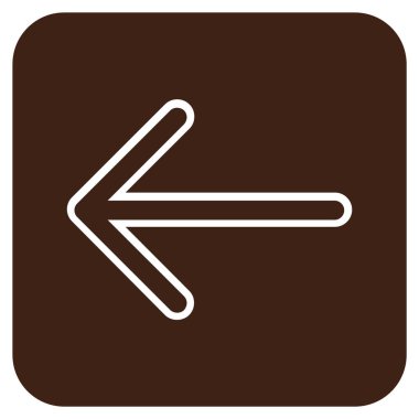 Düz sol ok vektör simgesi kare