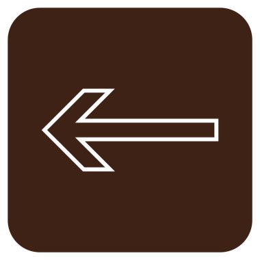 Düz sol ok vektör simgesi kare