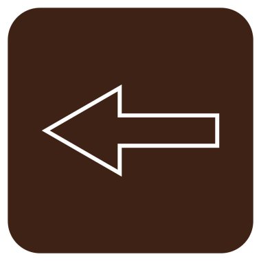 Düz sol ok vektör simgesi kare