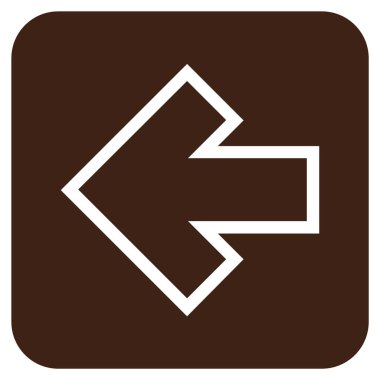 Düz sol ok vektör simgesi kare