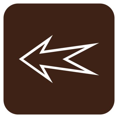 Düz sol ok vektör simgesi kare