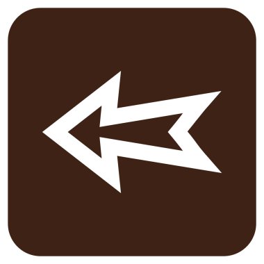 Düz sol ok vektör simgesi kare