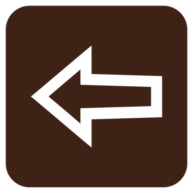 Düz sol ok vektör simgesi kare