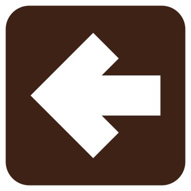 Düz sol ok vektör simgesi kare