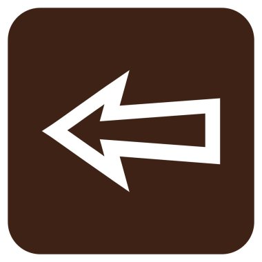 Düz sol ok vektör simgesi kare