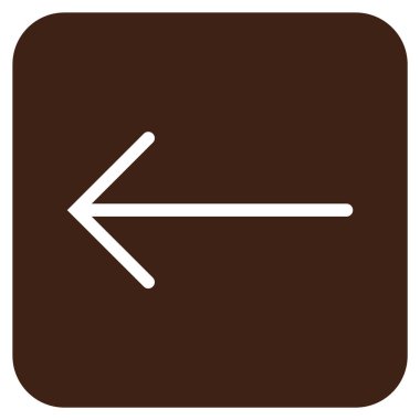 Düz sol ok vektör simgesi kare