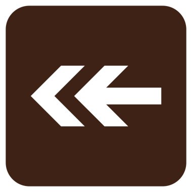 Düz sol ok vektör simgesi kare