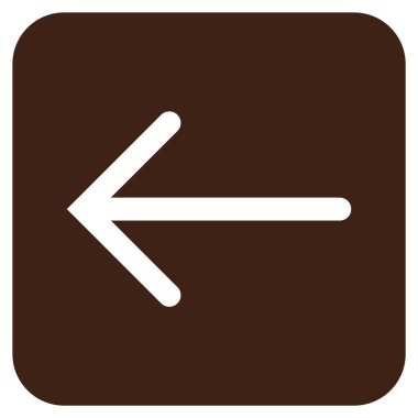 Düz sol ok vektör simgesi kare