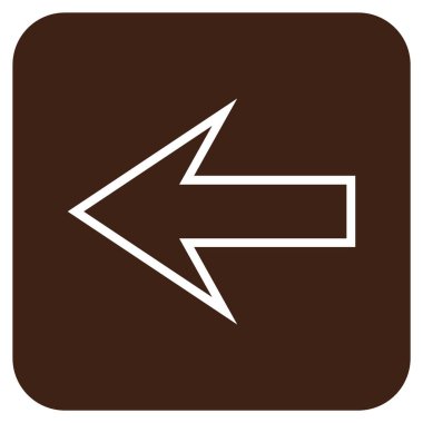 Düz sol ok vektör simgesi kare