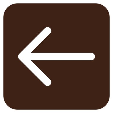 Düz sol ok vektör simgesi kare