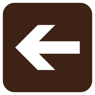 Düz sol ok vektör simgesi kare