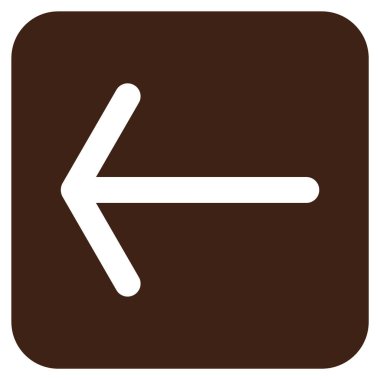 Düz sol ok vektör simgesi kare