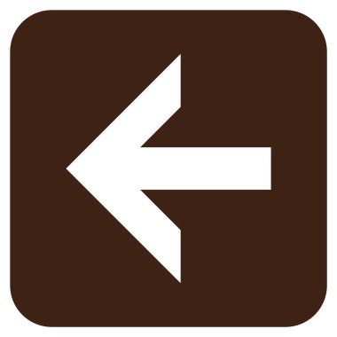 Düz sol ok vektör simgesi kare