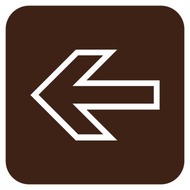 Düz sol ok vektör simgesi kare