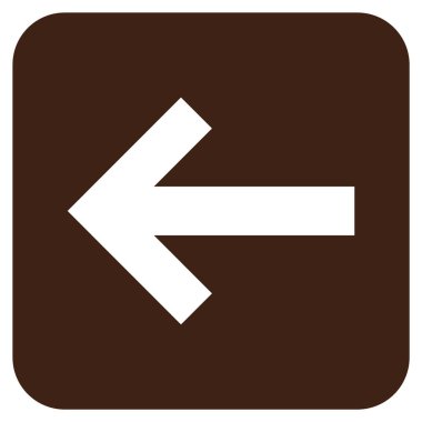 Düz sol ok vektör simgesi kare