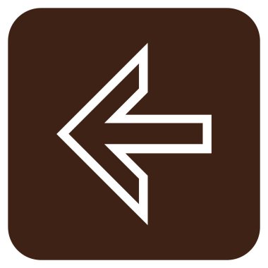 Düz sol ok vektör simgesi kare