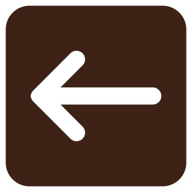 Düz sol ok vektör simgesi kare