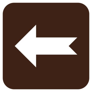 Düz sol ok vektör simgesi kare