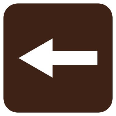 Düz sol ok vektör simgesi kare