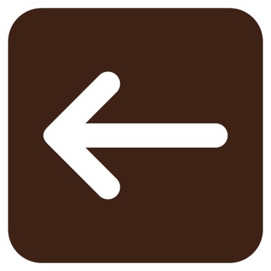 Düz sol ok vektör simgesi kare